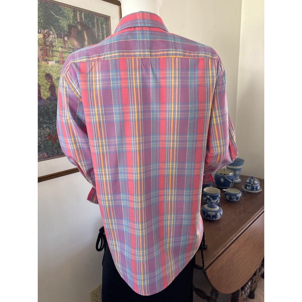 J. Crew Women's Preppy DadCore Madras Plaid Button Up Shirt Size 4 - Picture 4 of 9